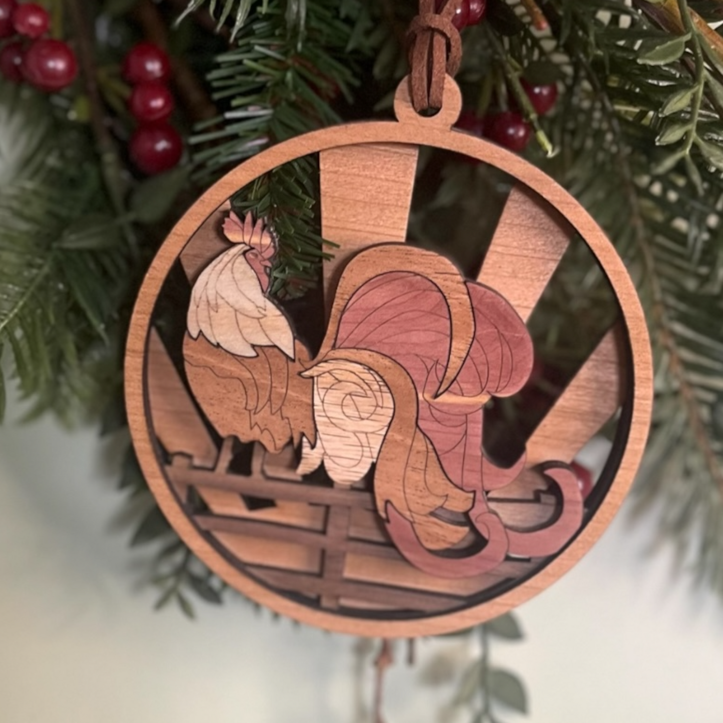Sunrise Rooster Ornament