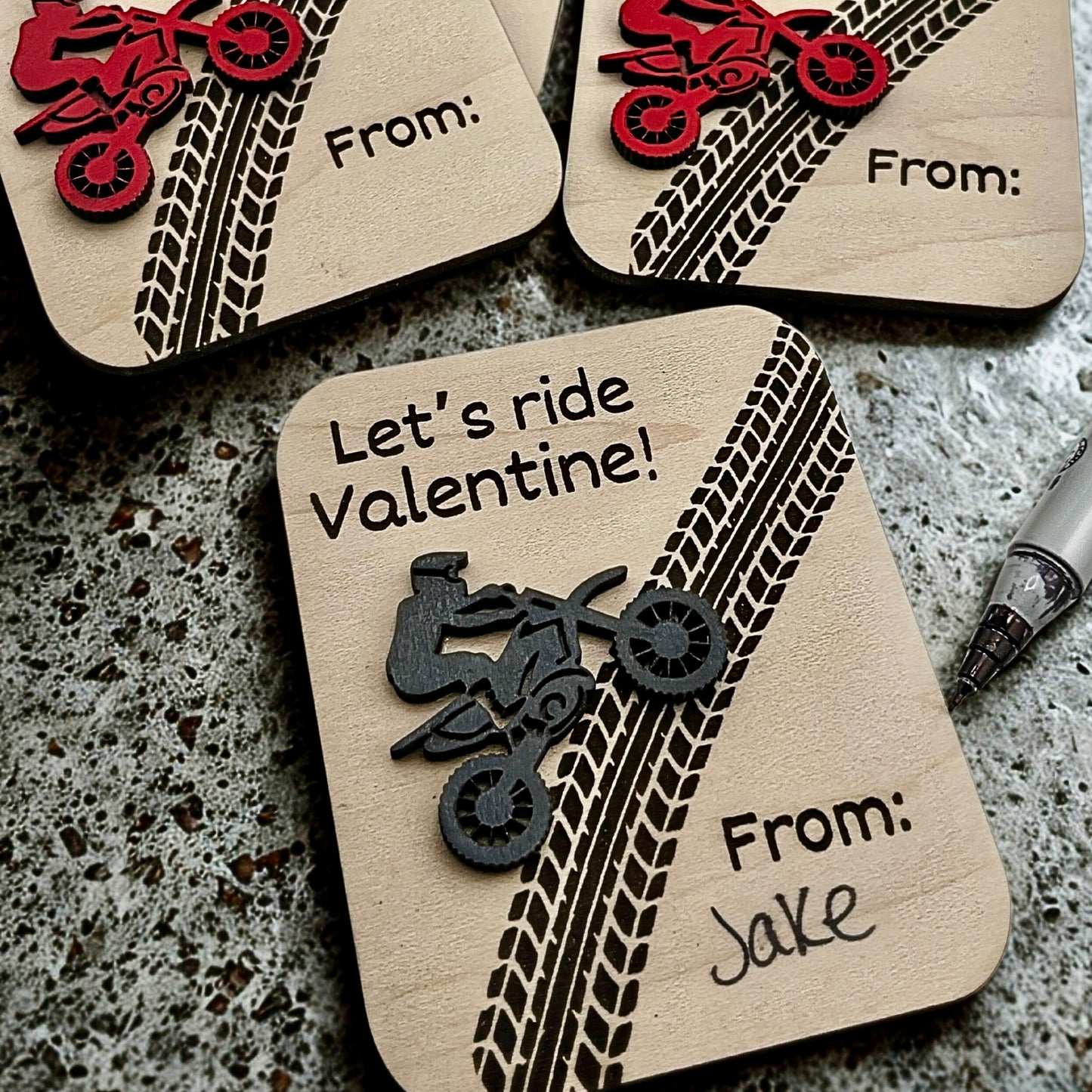 Dirt Bike Valentines Set of 4