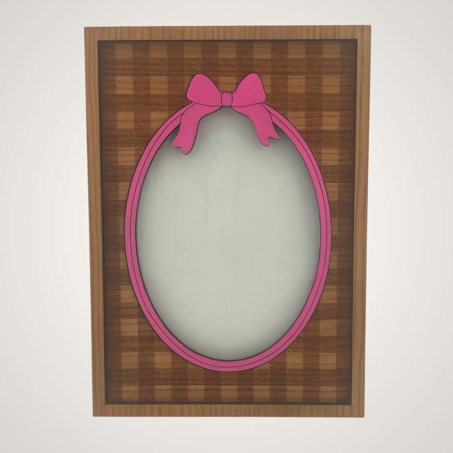 Gingham Bow Picture Frame