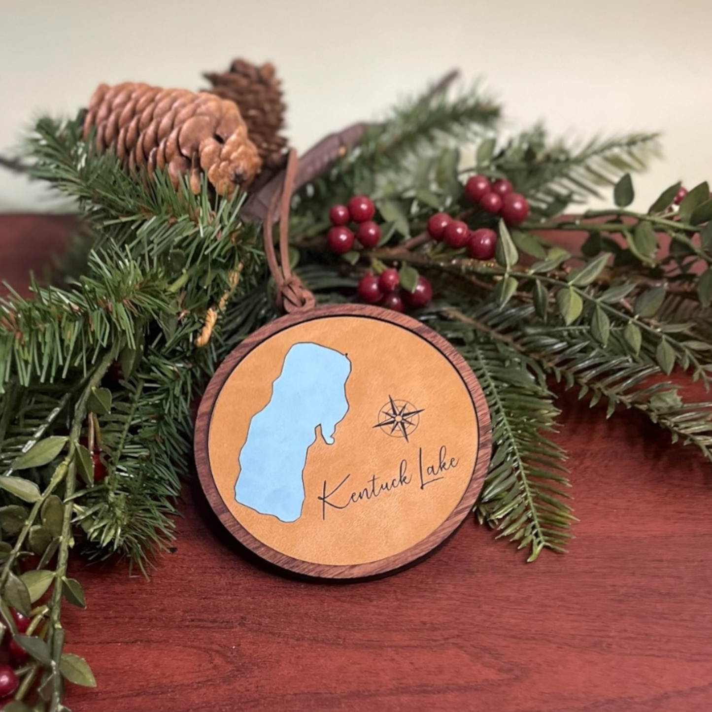 Custom Lake Map Ornament