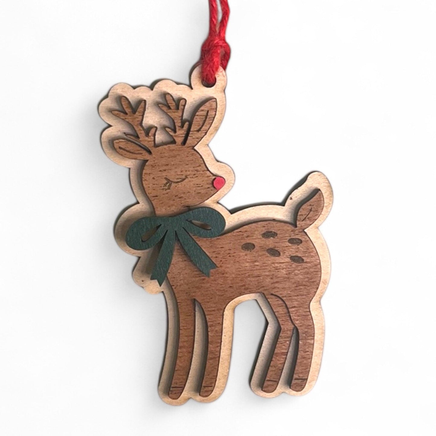Handmade Wooden Reindeer Ornament – Rustic Christmas Decor