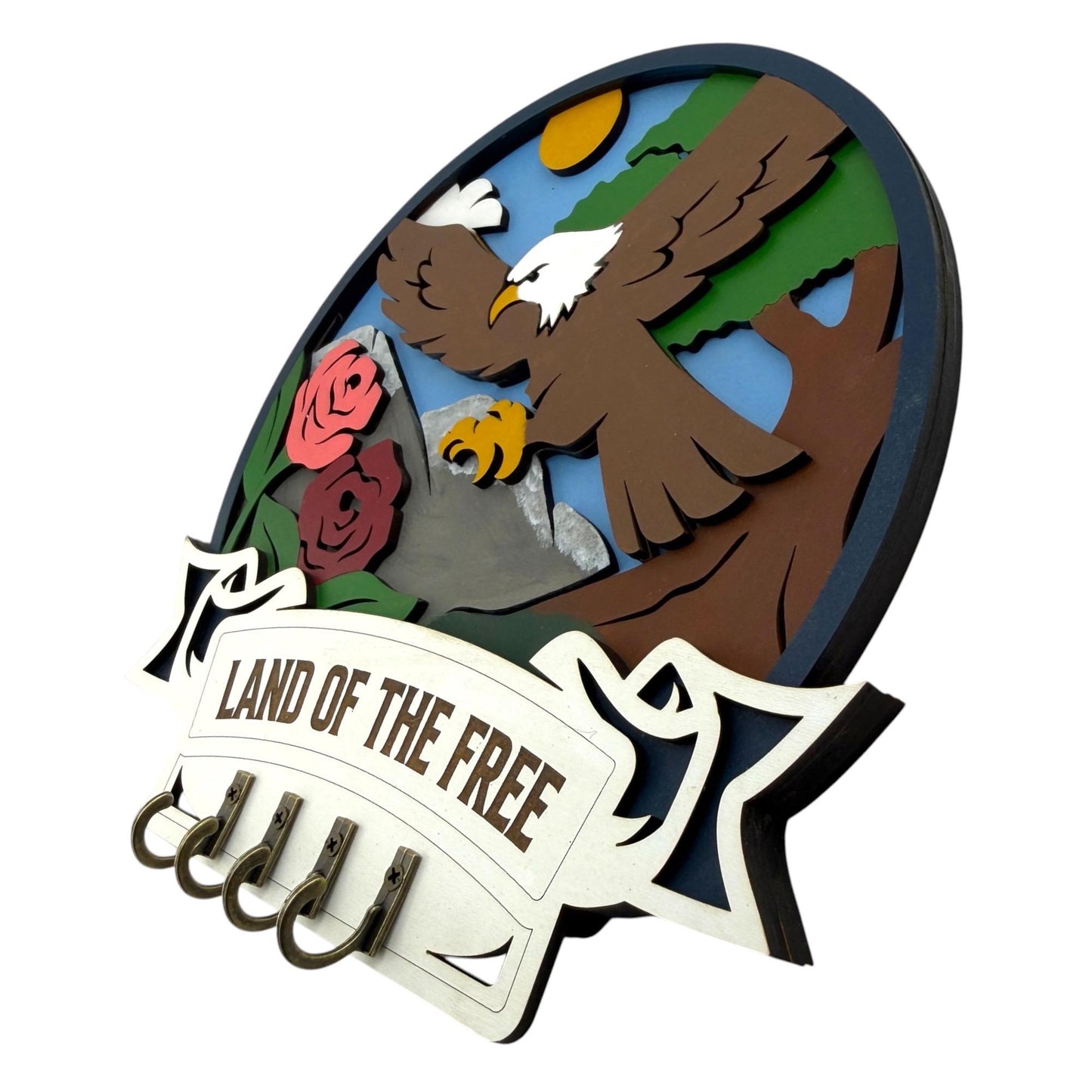 Land Of The Free Hand Painted Keyholder