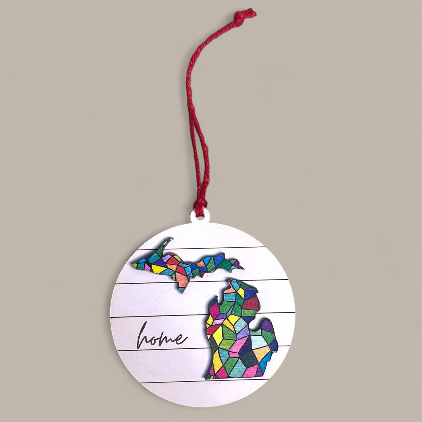 Michigan Home Ornament – Pride Rainbow State Decor