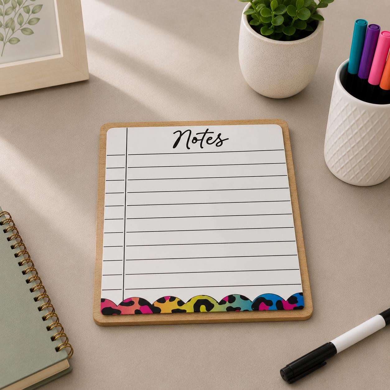 Colorful Leopard Print Accent Dry Erase Note Board