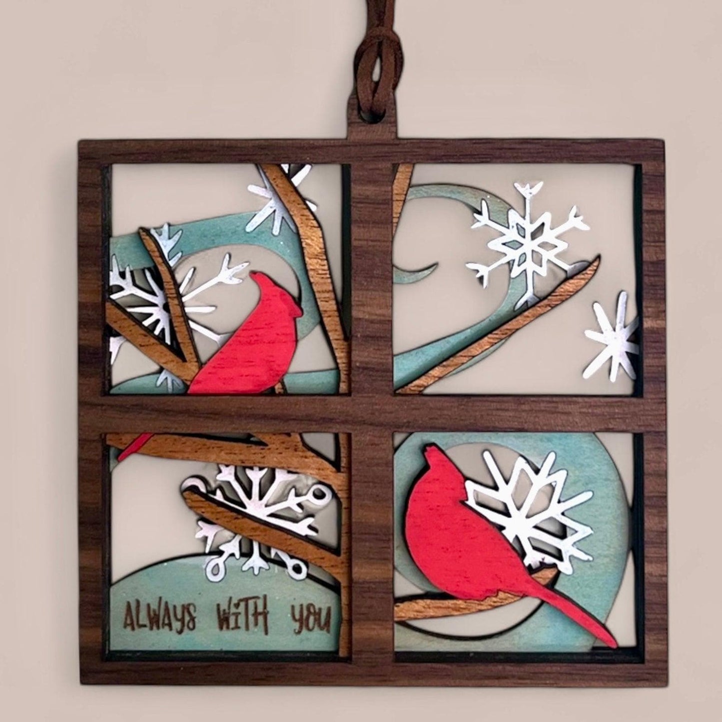Cardinal Memorial Ornament – Wooden Red Bird Sympathy Gift