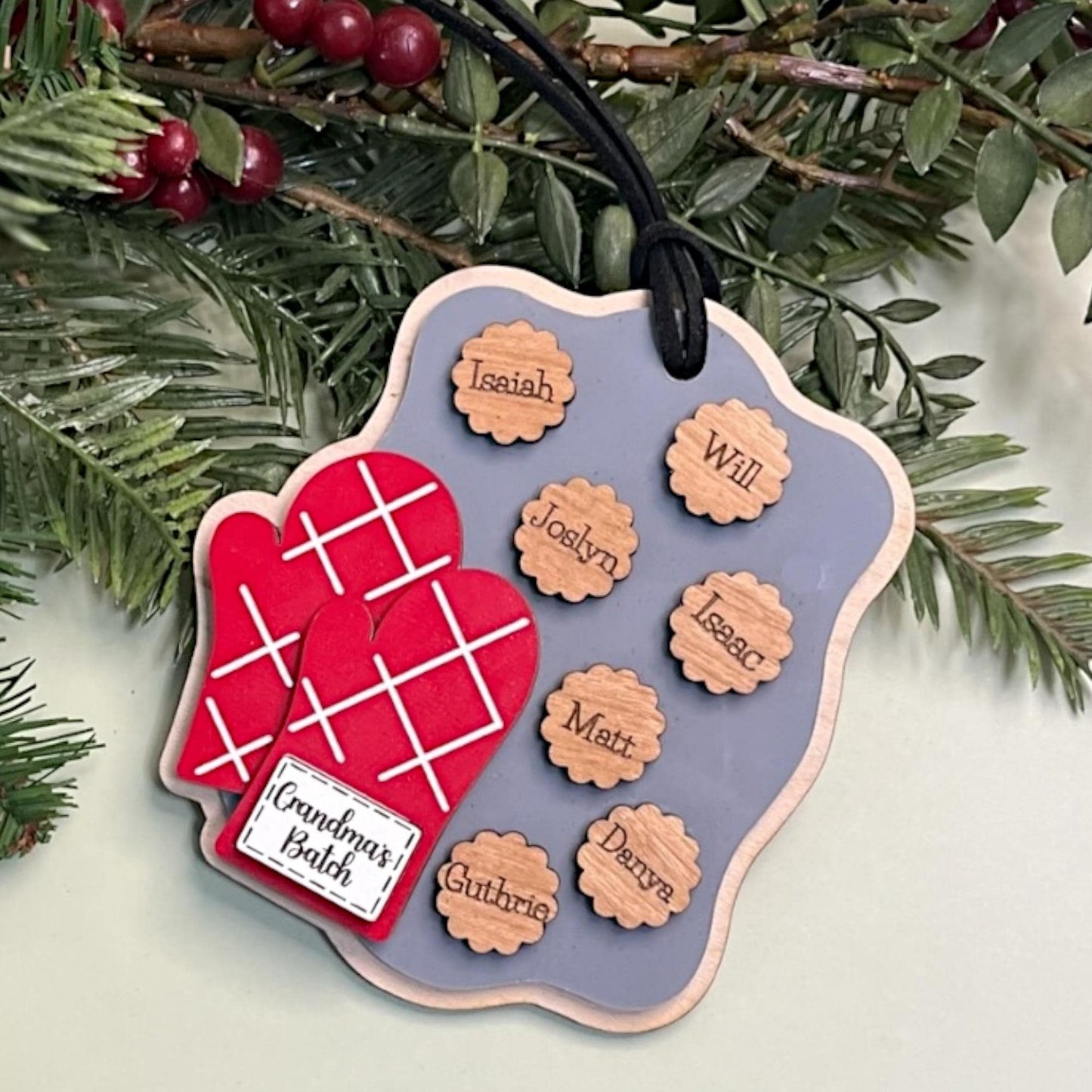 Personalized Grandma Baking Ornament • Custom Grandkids Names Christmas Gift