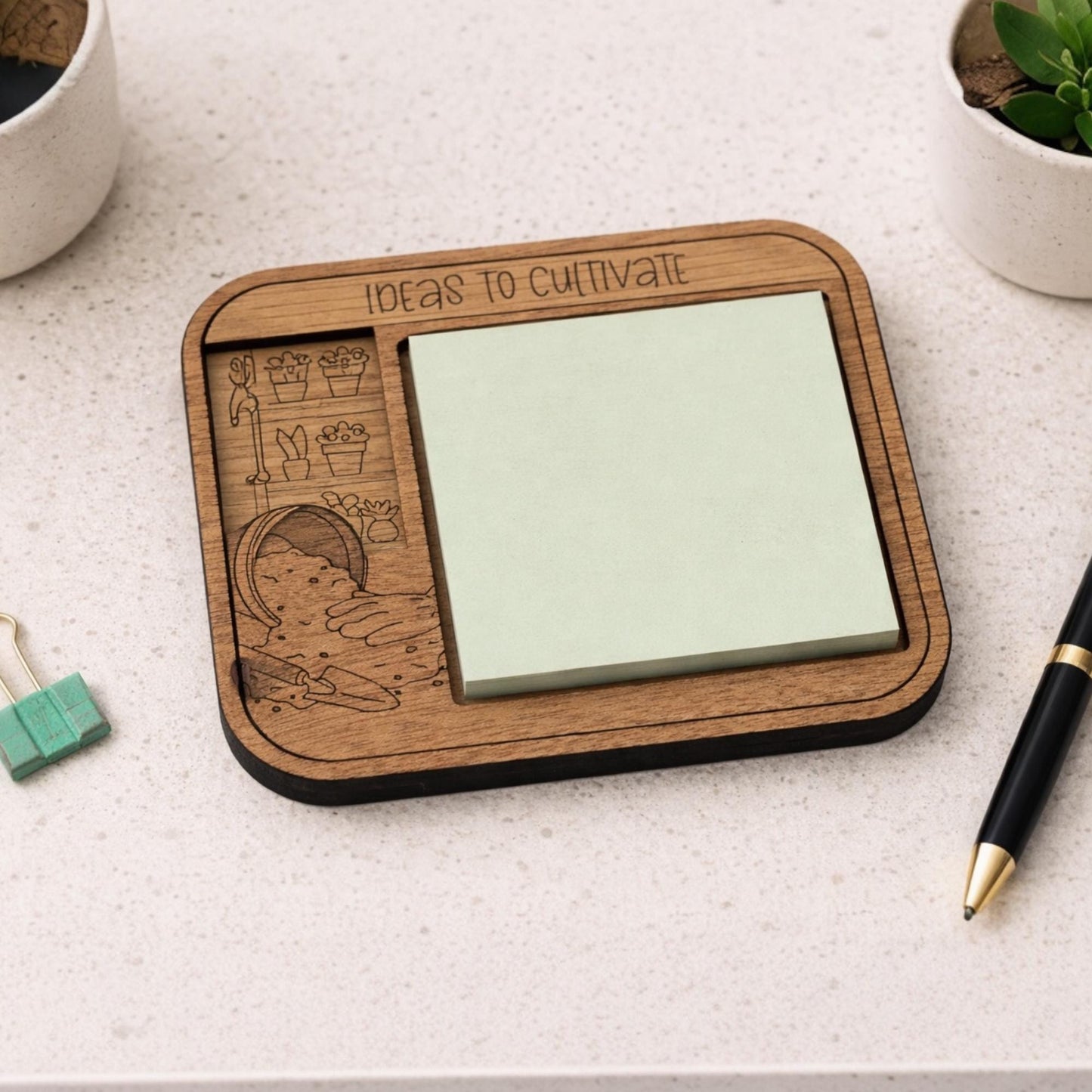 Gardening Themed Sticky Note Pad Holder