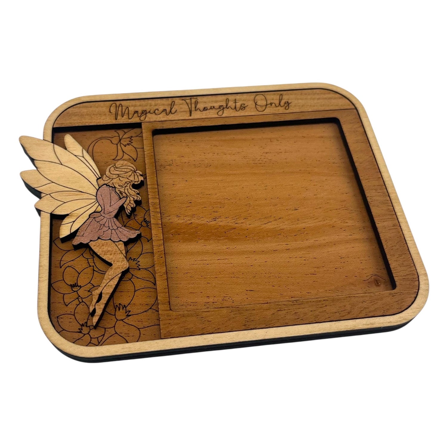 Fairy Sticky Note Holder | Laser Cut Wood Desk Organizer