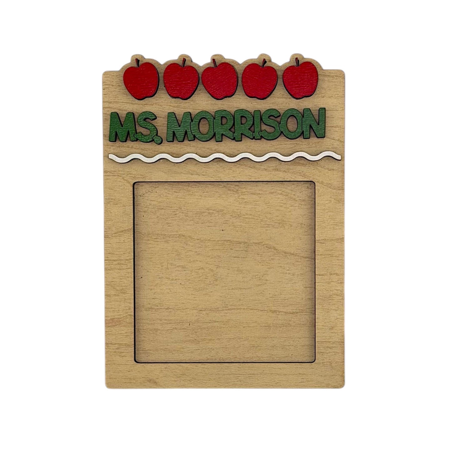 Personalized Teacher Apple Sticky Note Pad Holder
