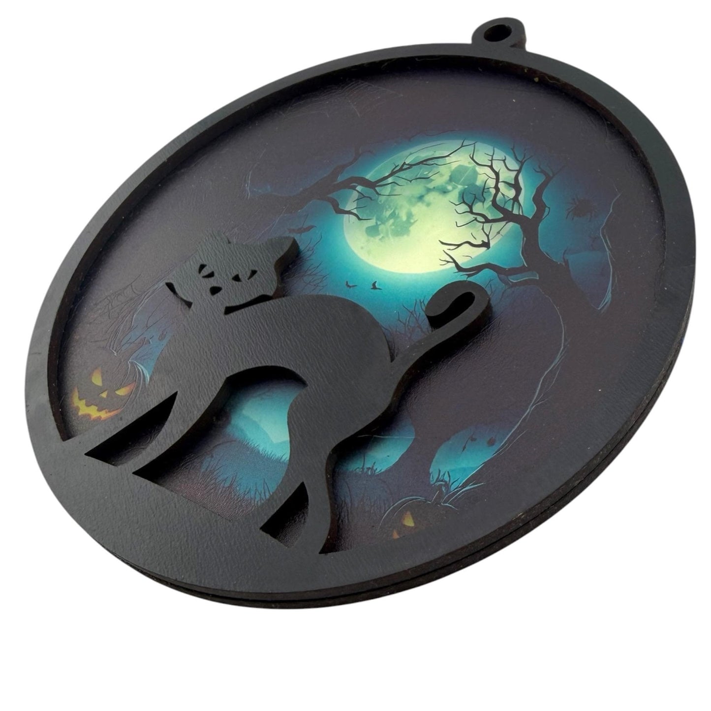 Black Cat Halloween Sun Catcher | Spooky Cat Decor