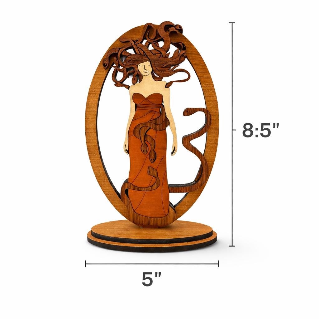 Medusa Wood Art Sculpture | Laser Cut Mythology Decor