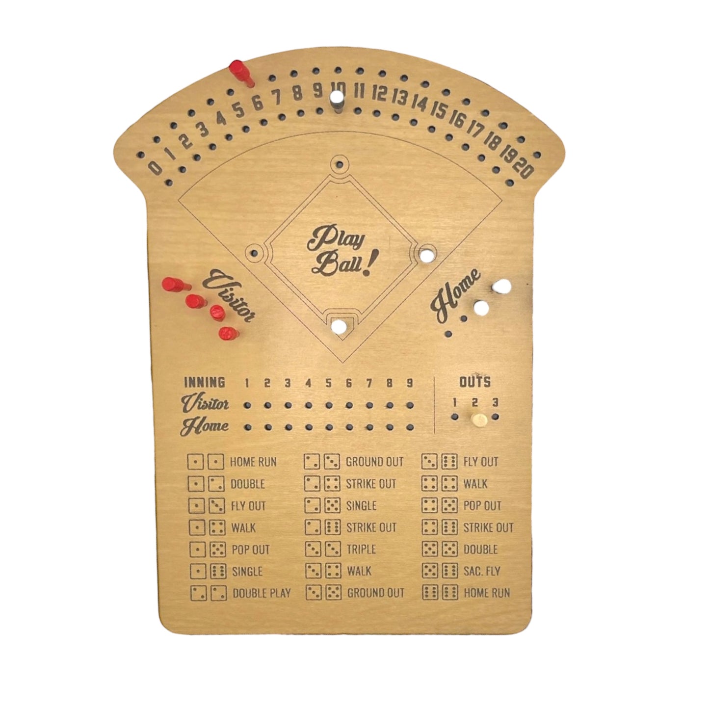 Dice Baseball Game Board