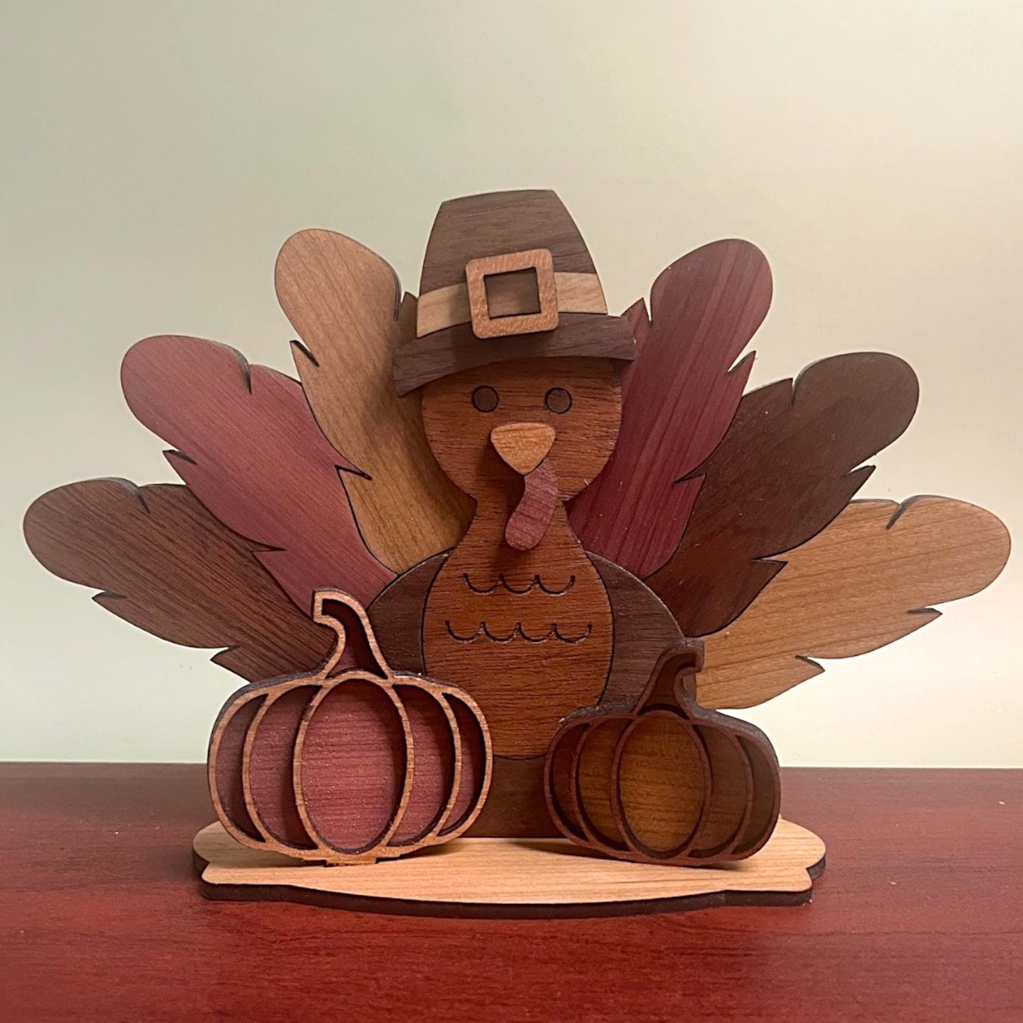 Wooden Thanksgiving Turkey Decor • Fall Harvest Centerpiece