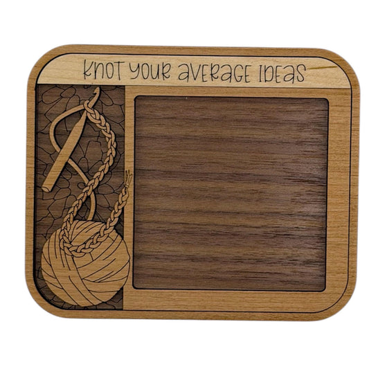 Crochet, Knitting Themed Sticky Note Pad Holder