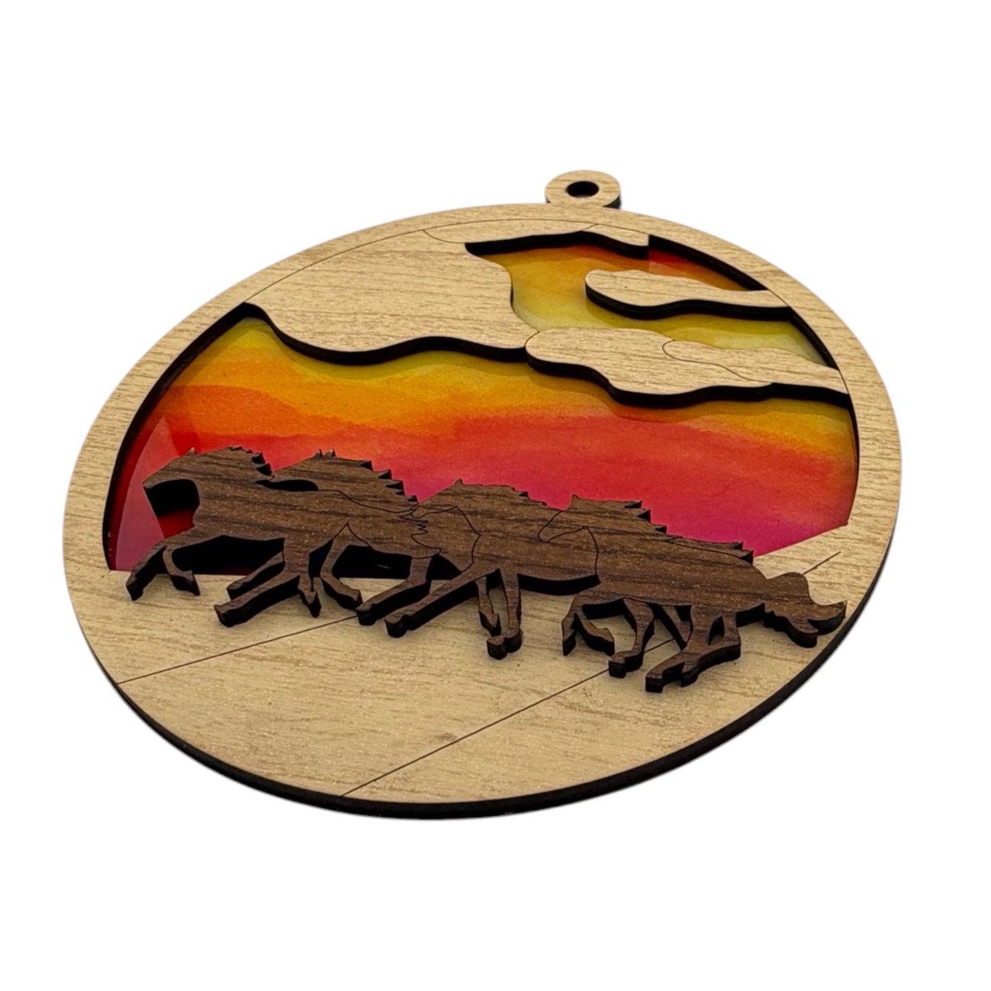 Running Horses Sunset Suncatcher