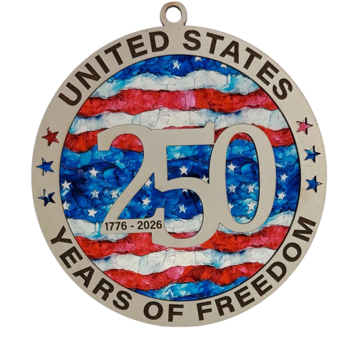 America 250 Patriotic Suncatcher