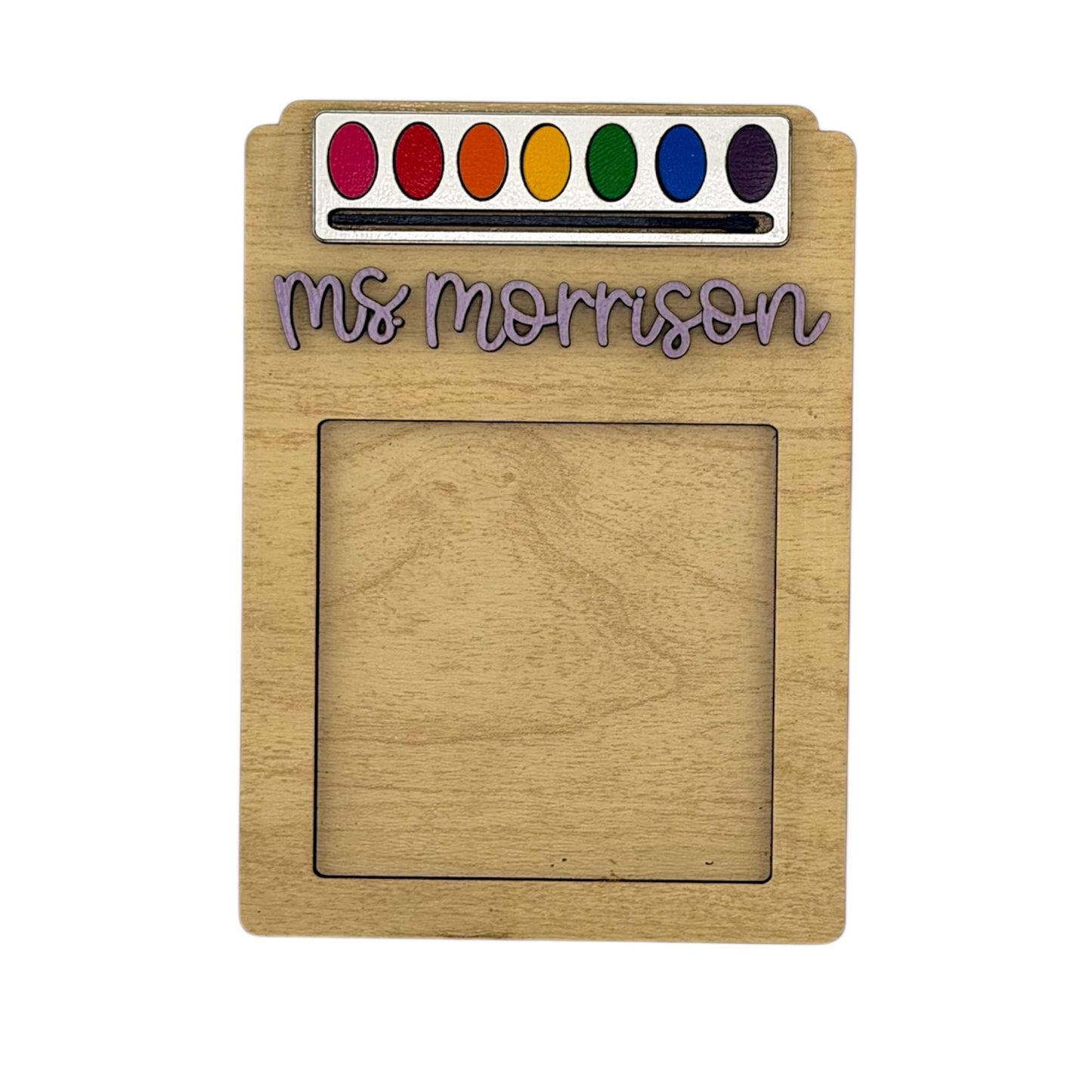 Personalized Teacher Art Palette Sticky Note Pad Holder
