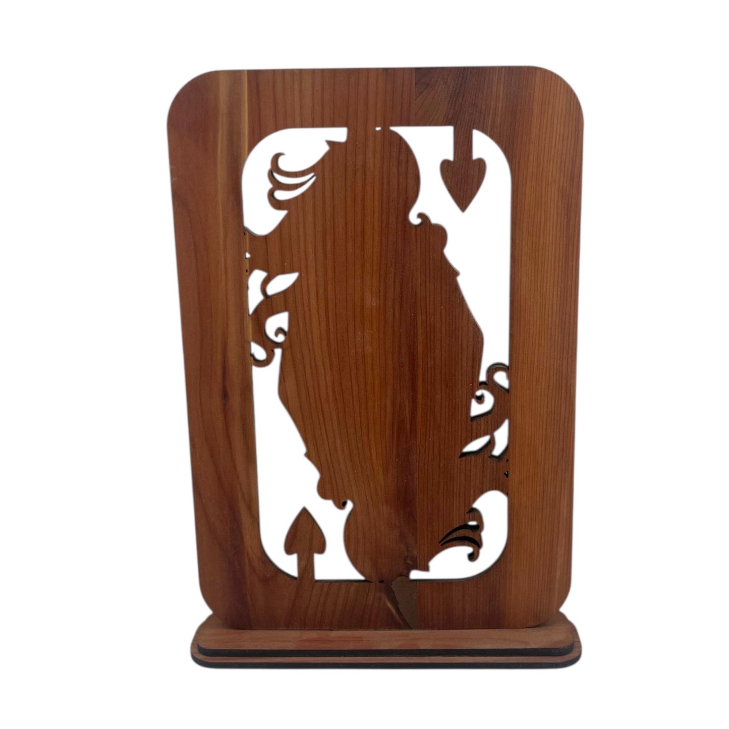 Queen of Hearts Wood Art | Laser Cut Playing Card Decor