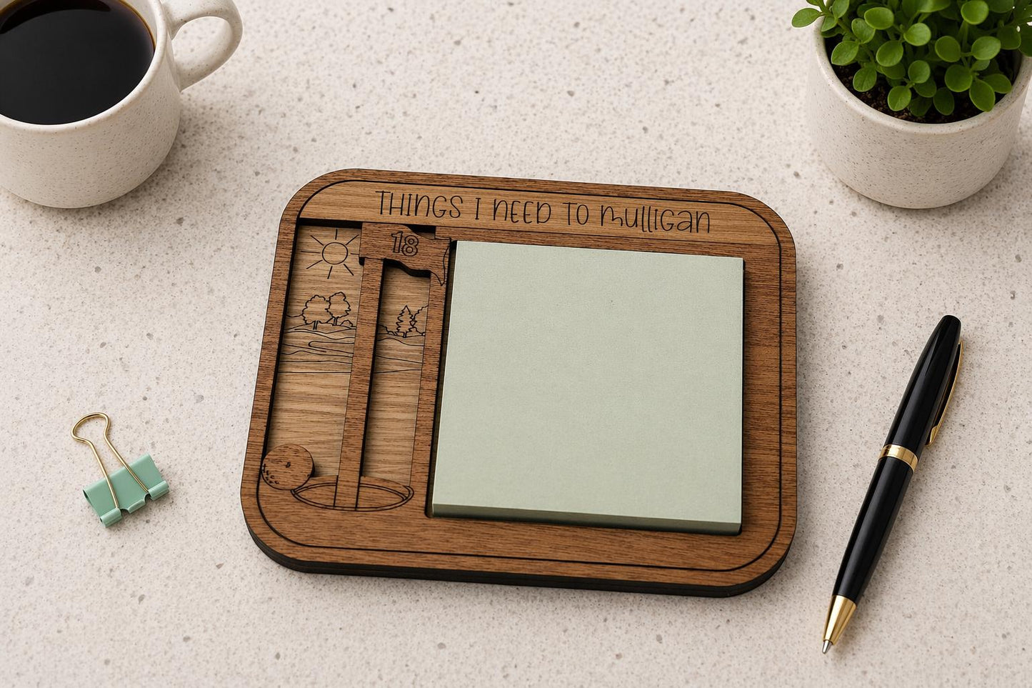 Golf Themed Sticky Note Pad Holder