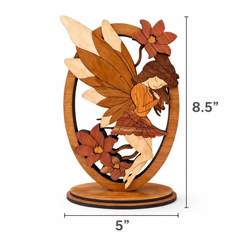 Laser Cut Wood Fairy Sculpture | Woodland Home Decor
