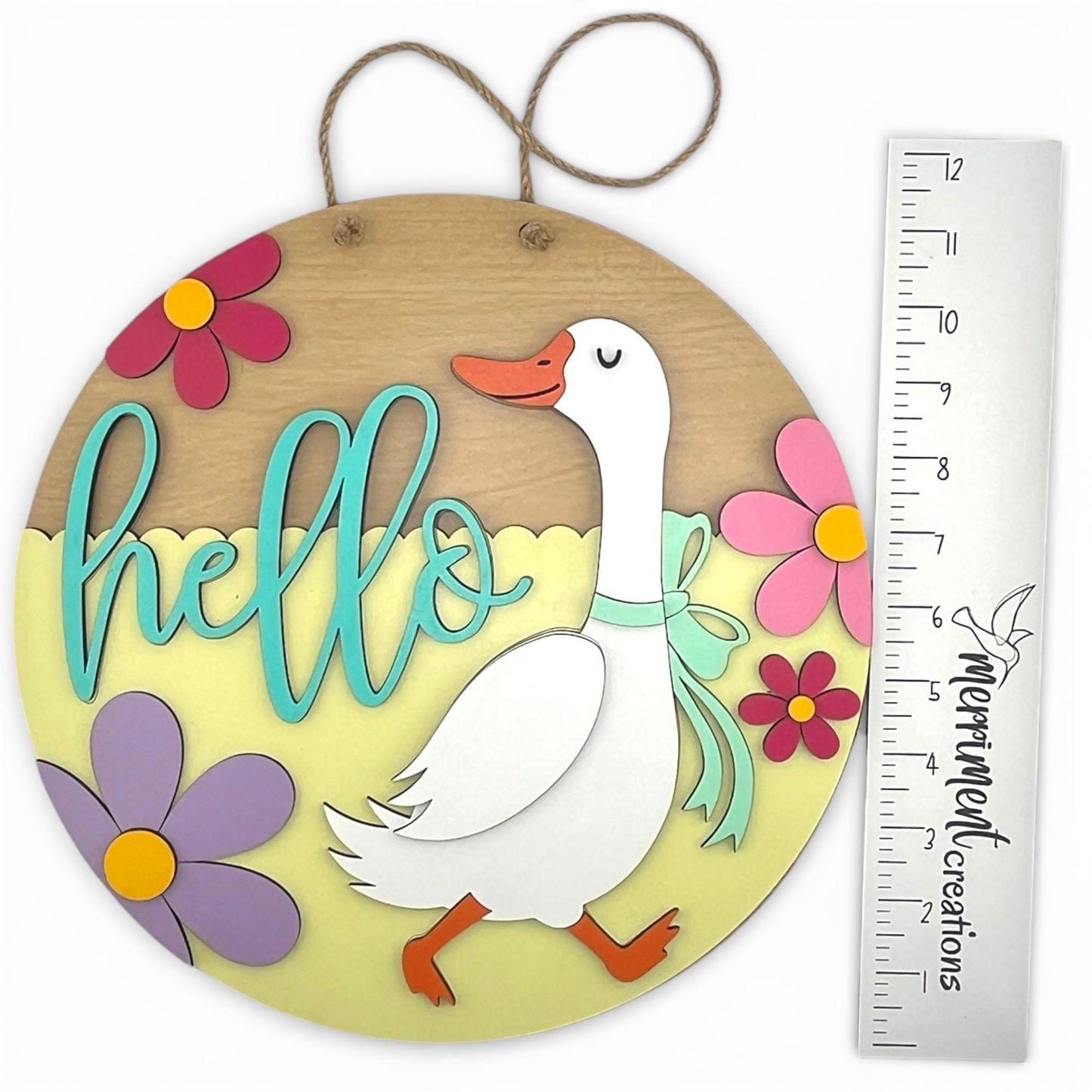 Hello Goose Spring Door Hanger | Farmhouse Welcome Sign