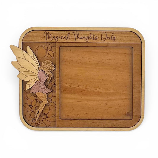 Fairy Sticky Note Holder | Laser Cut Wood Desk Organizer