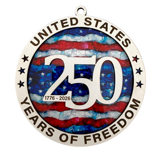 America 250 Patriotic Suncatcher