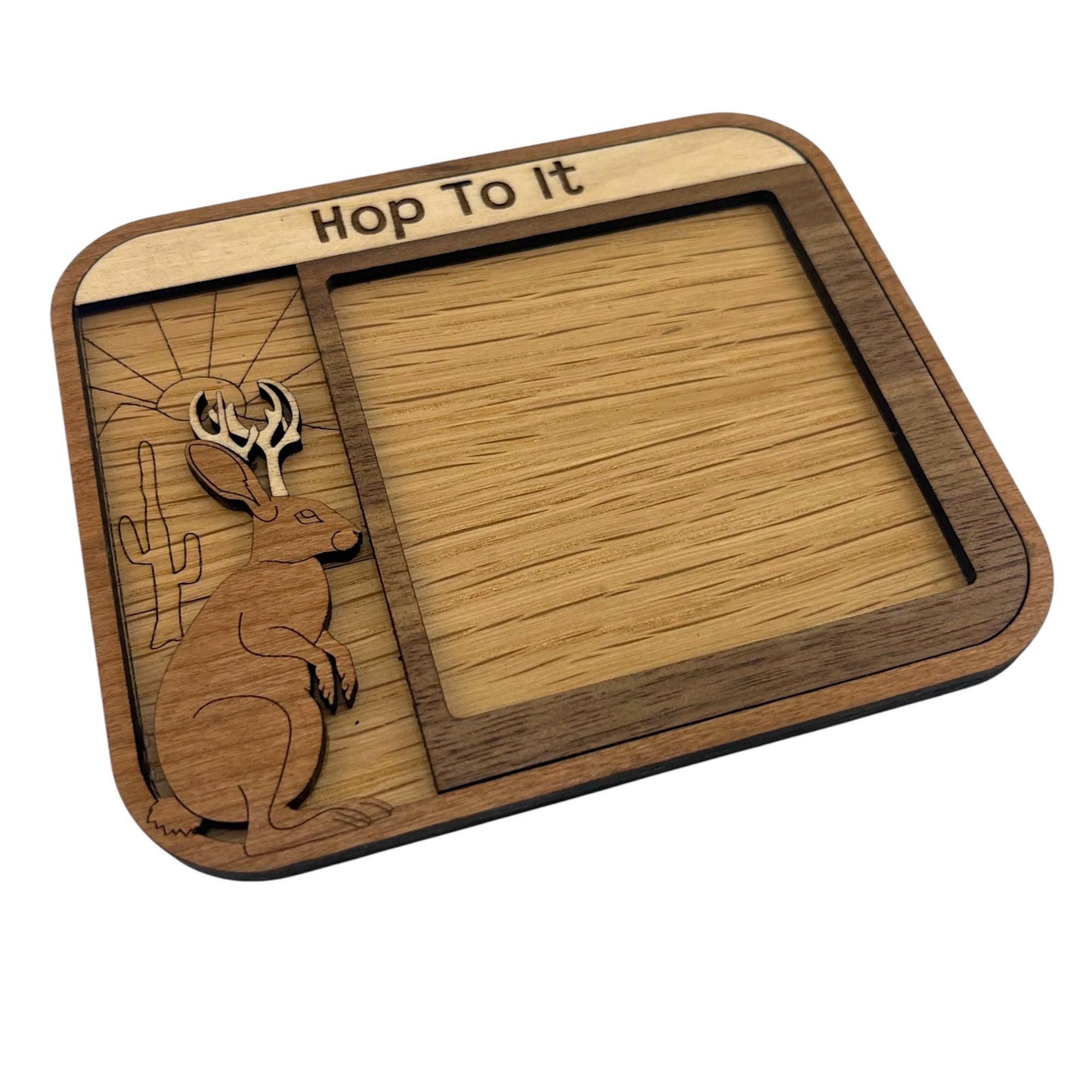 Jackalope Sticky Note Holder | Southwestern Wood Desk Decor