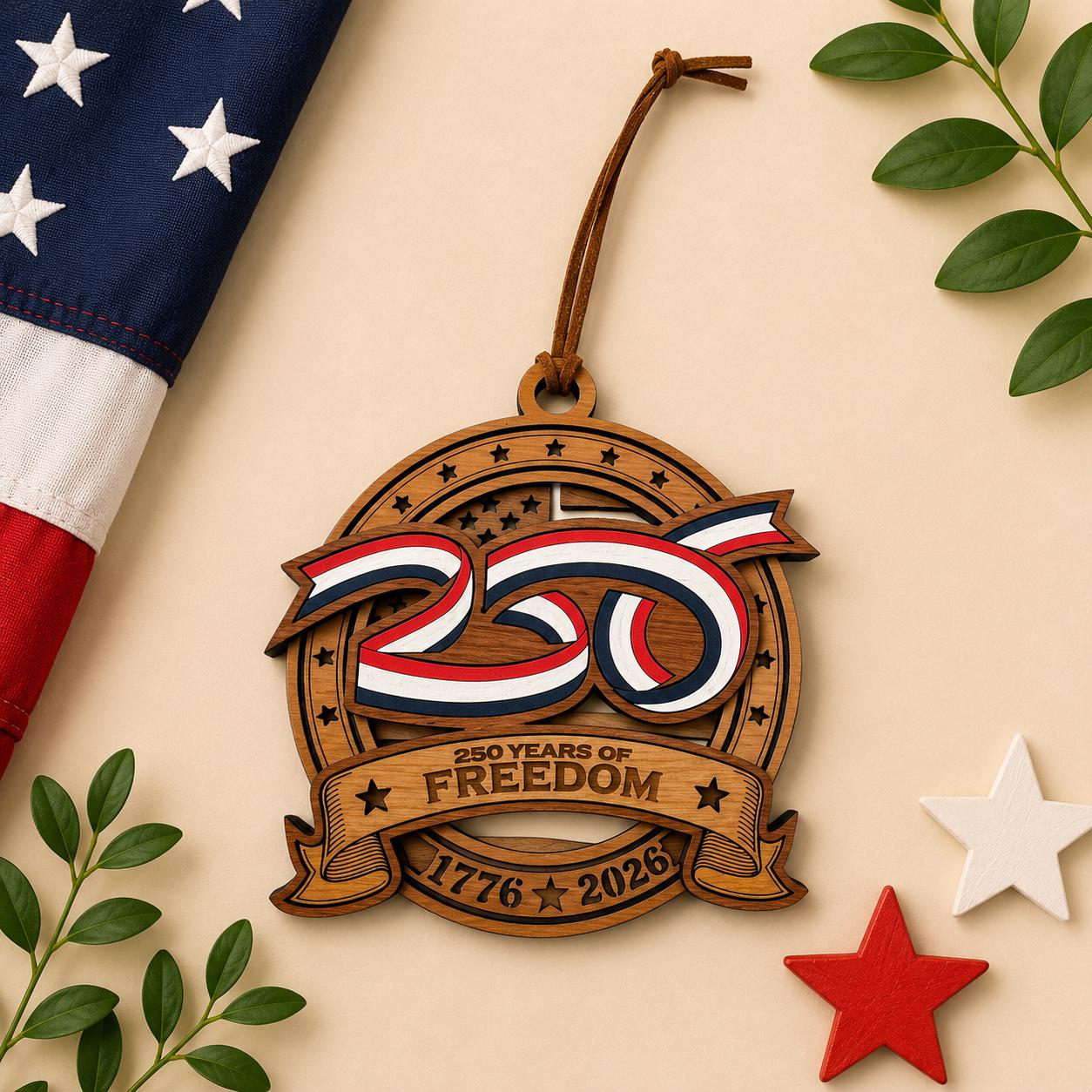 America 250 Years of Freedom Ornament