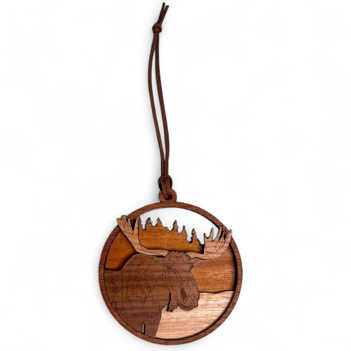 Wooden Moose Ornament – Rustic Woodland Christmas Decor | Cabin Holiday Ornament | Handcrafted Nature Lover Gift