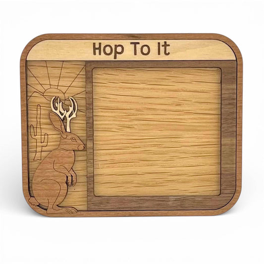 Jackalope Sticky Note Holder | Southwestern Wood Desk Decor