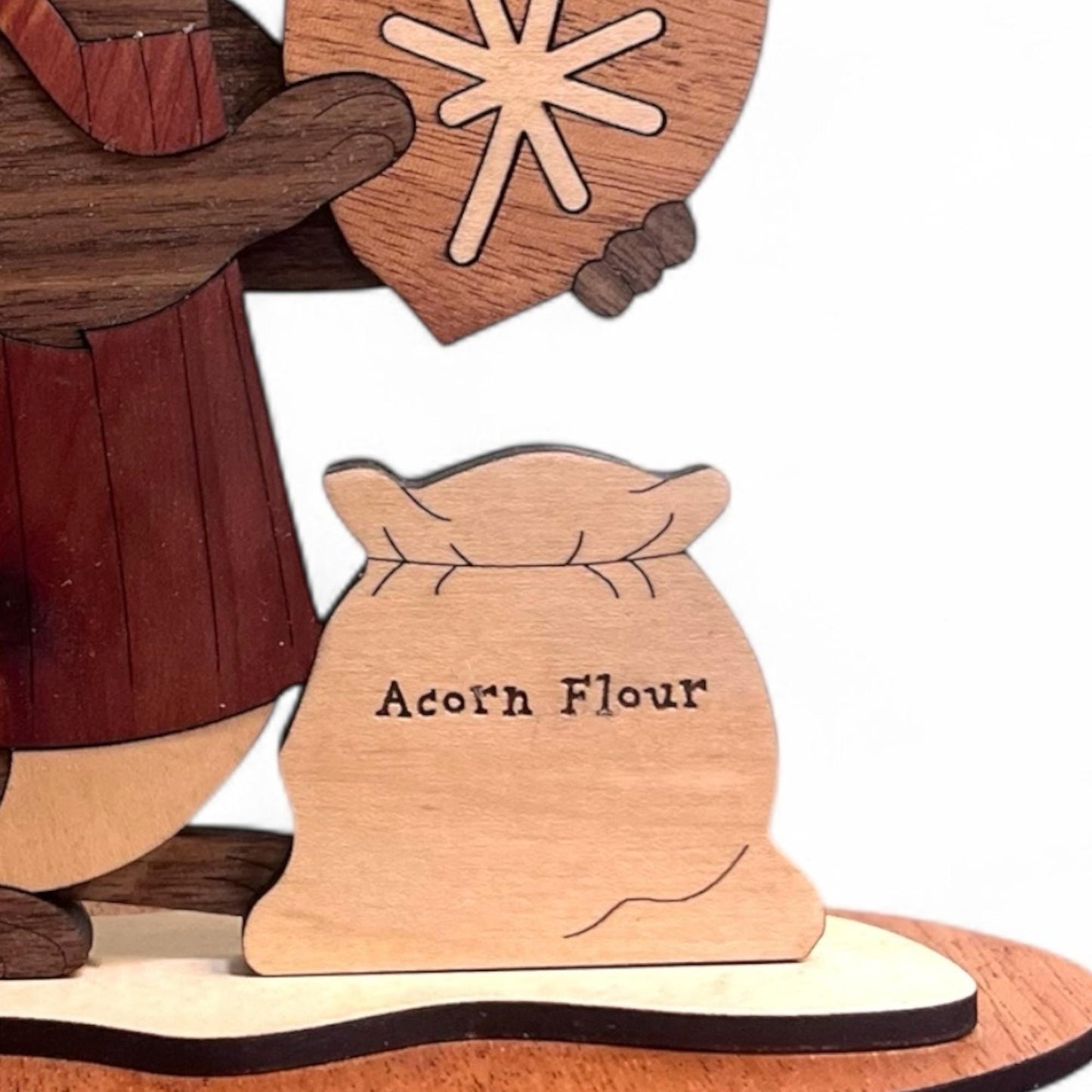 Baker Squirrel Christmas Decoration • Layered Wood Holiday Shelf Sitter
