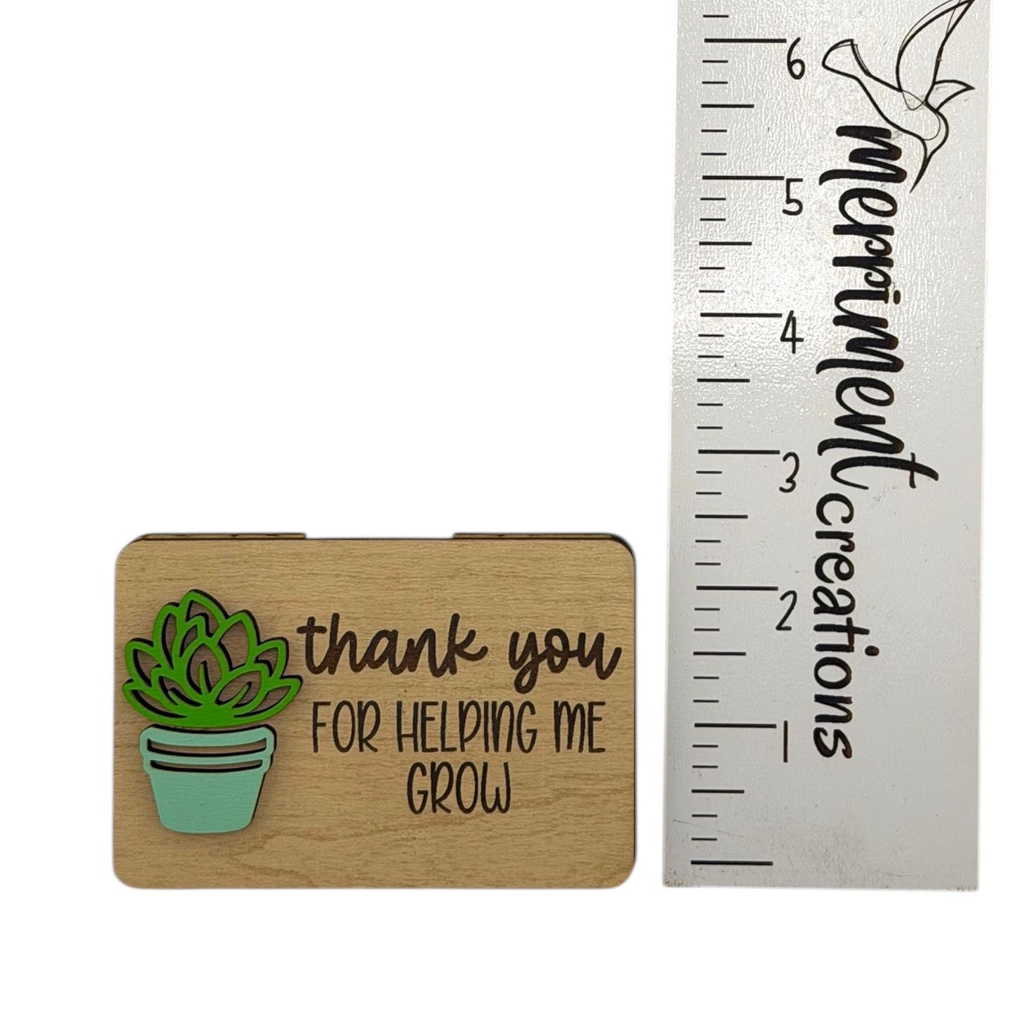 Gift Card Holder for Teachers - Thank You For Helping Me Grow