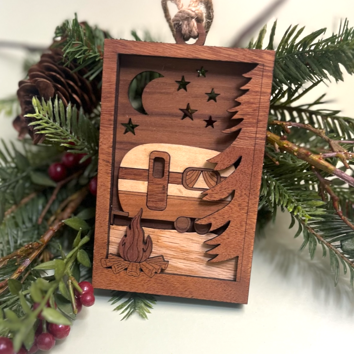 Camper By The Campfire Ornament