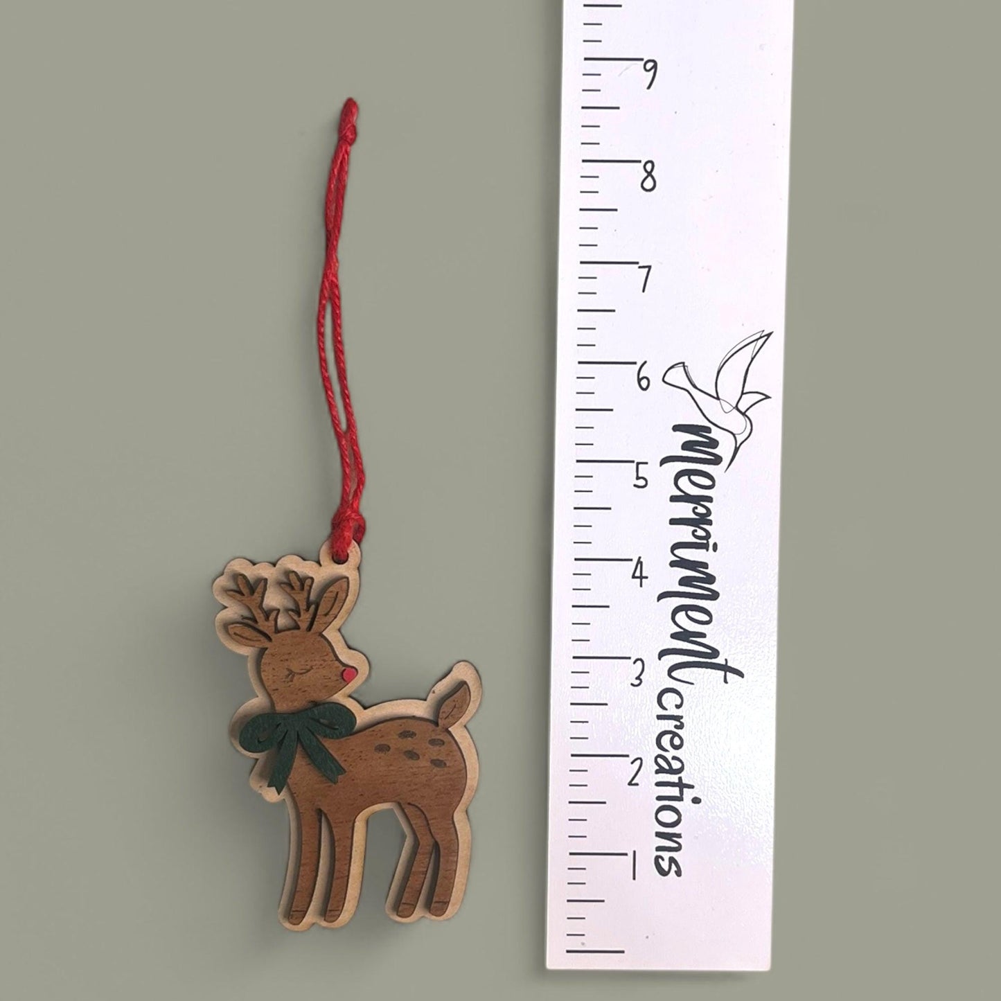 Handmade Wooden Reindeer Ornament – Rustic Christmas Decor