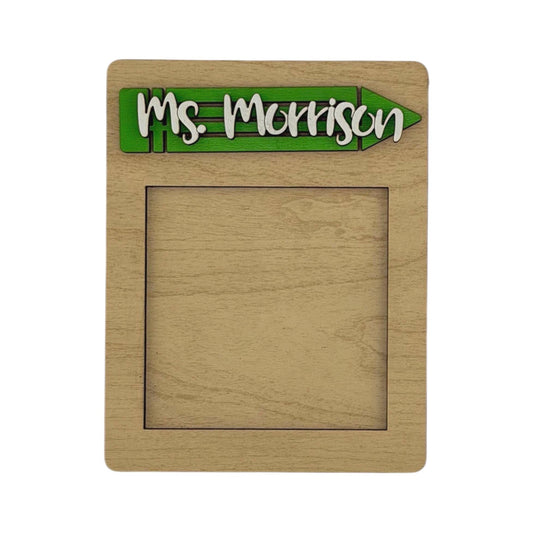 Personalized Teacher Pencil Sticky Note Pad Holder