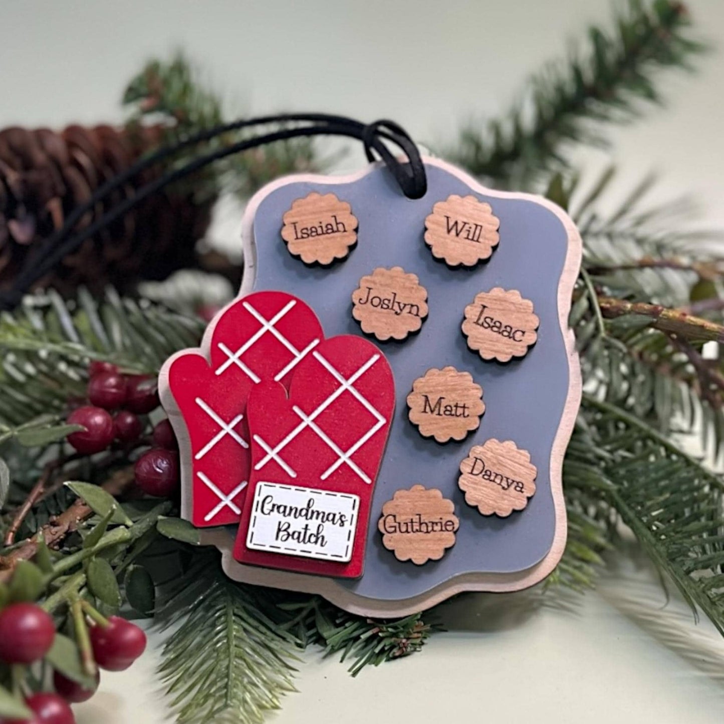 Personalized Grandma Baking Ornament • Custom Grandkids Names Christmas Gift