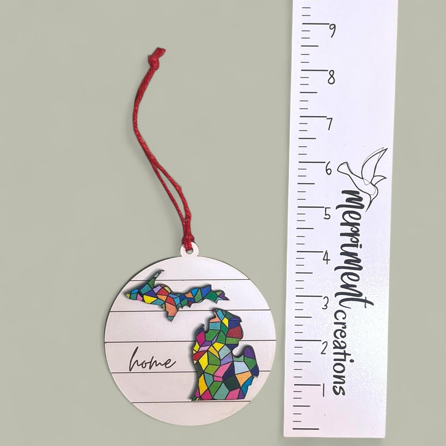 Michigan Home Ornament – Pride Rainbow State Decor