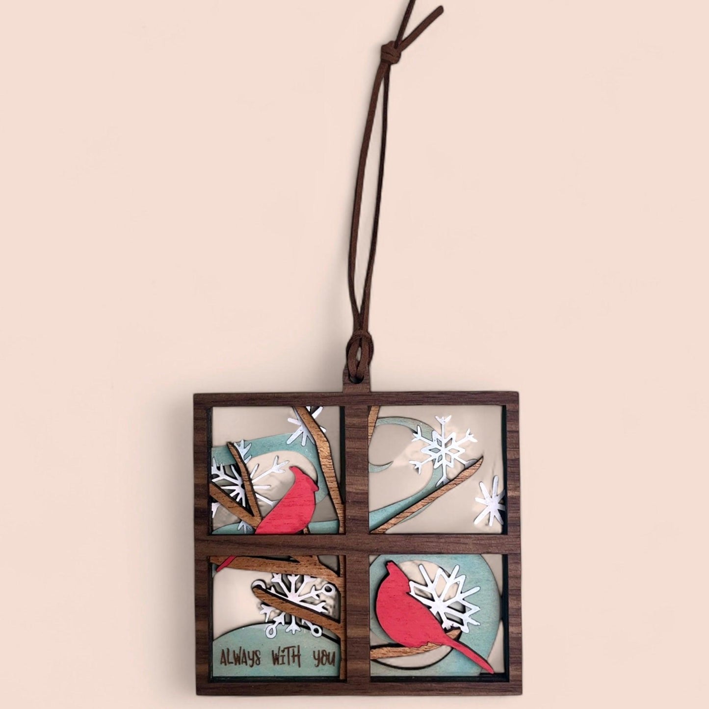Cardinal Memorial Ornament – Wooden Red Bird Sympathy Gift