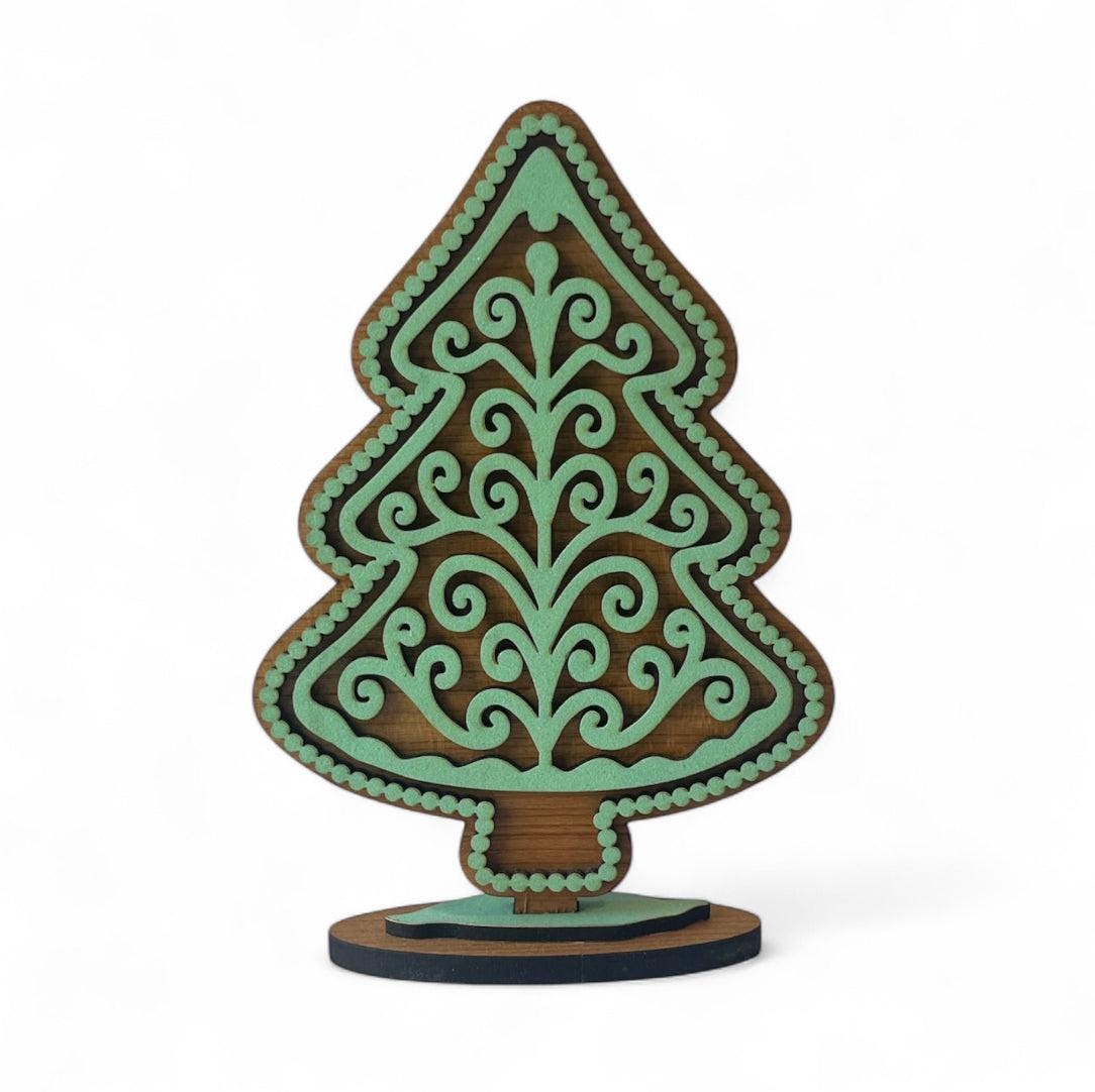 Pastel Gingerbread Christmas Tree Decor • Candy Color Wood Set