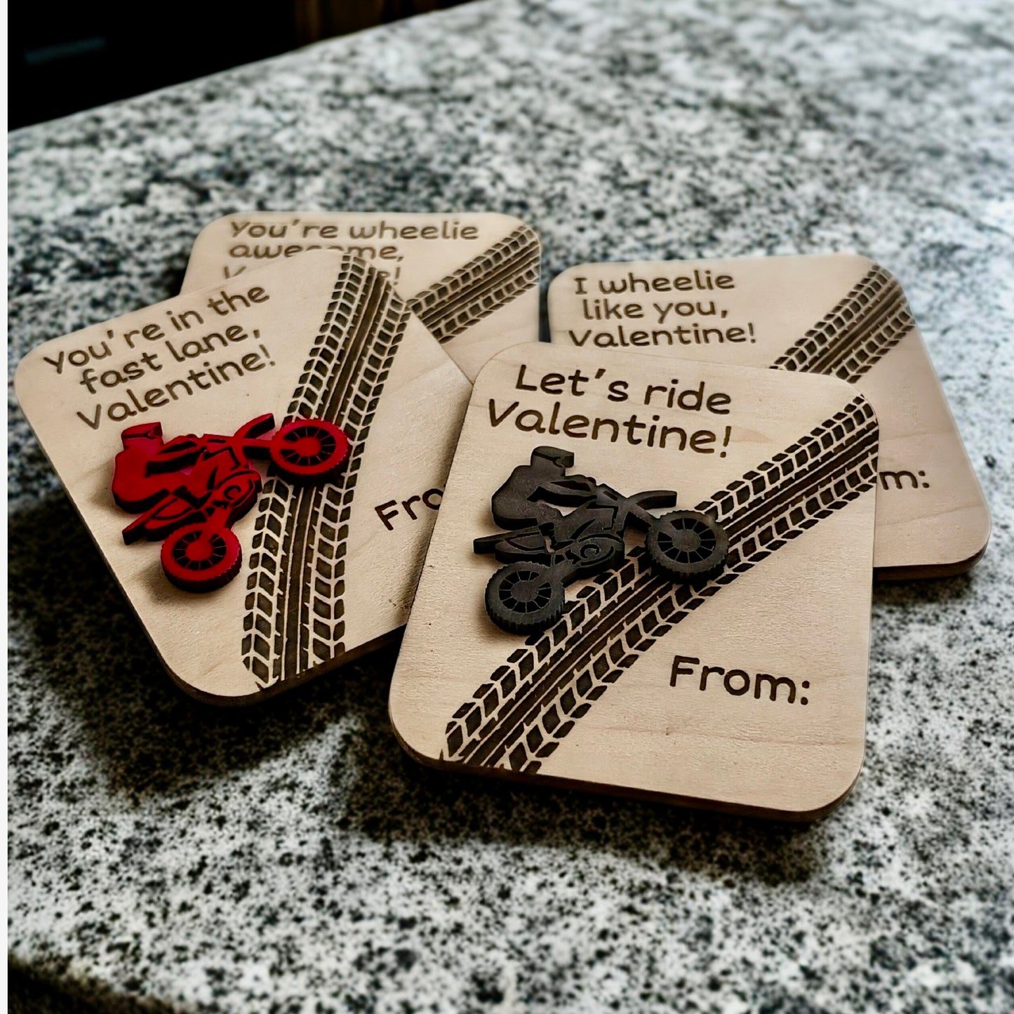 Dirt Bike Valentines Set of 4