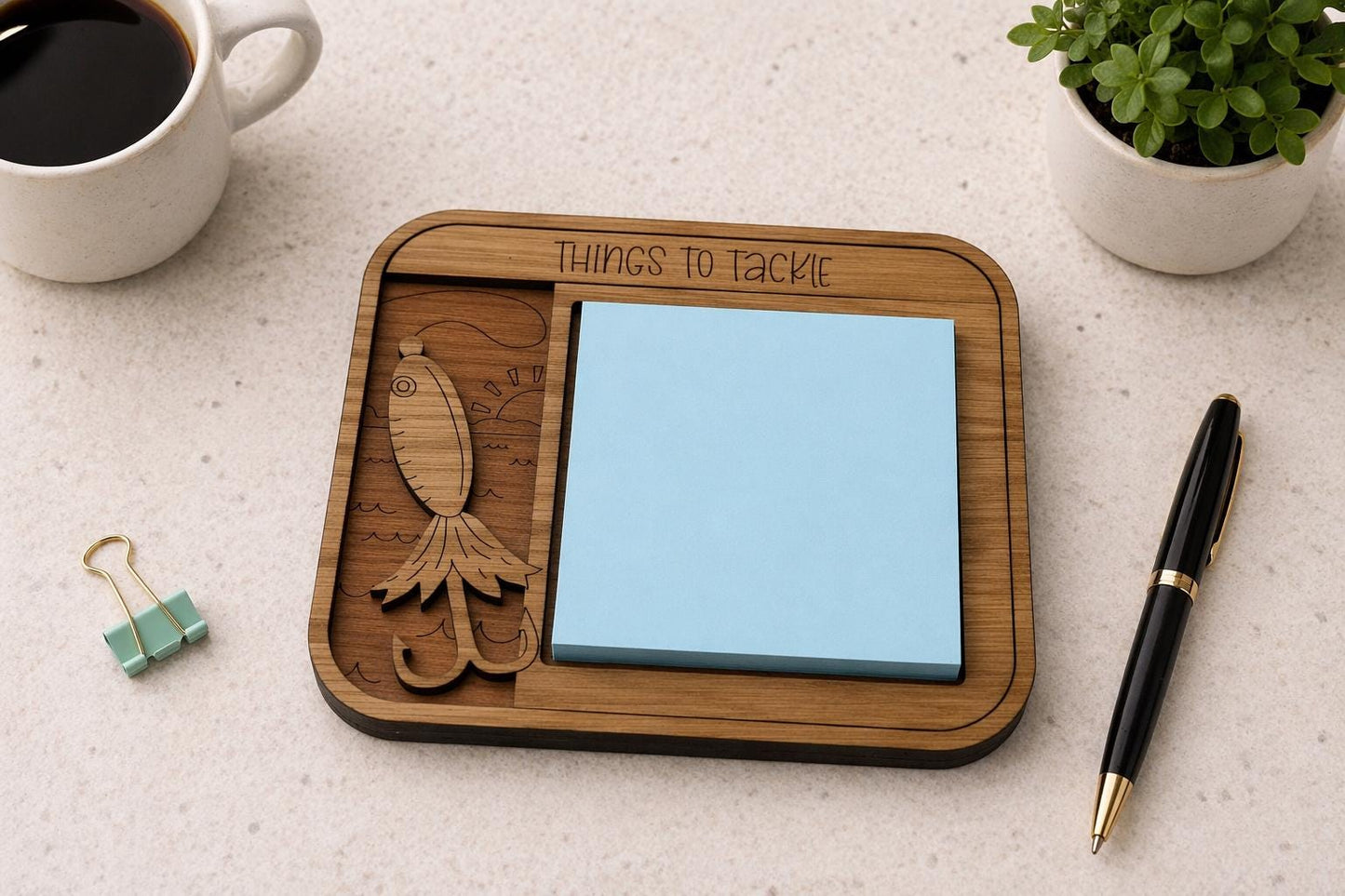 Fishing Themed Sticky Note Pad Holder