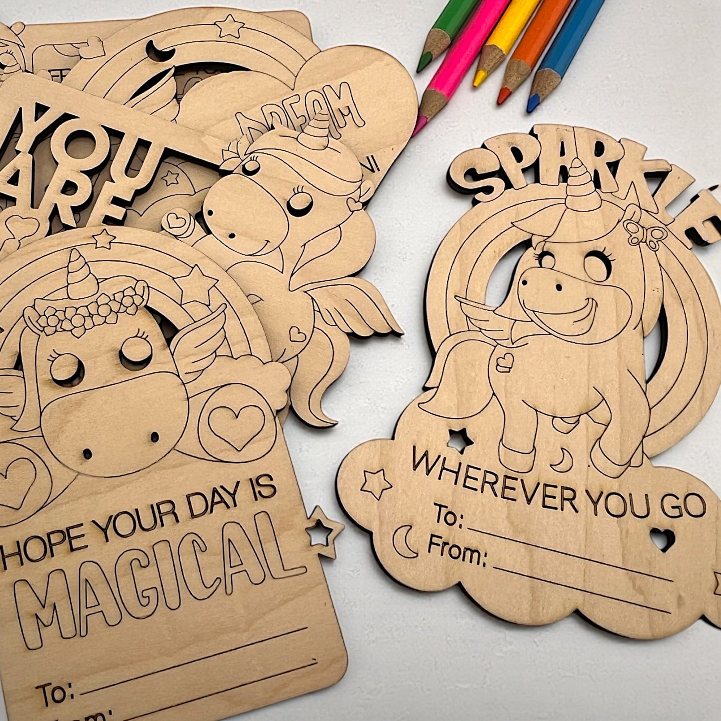 Color Your Own Unicorn Valentines