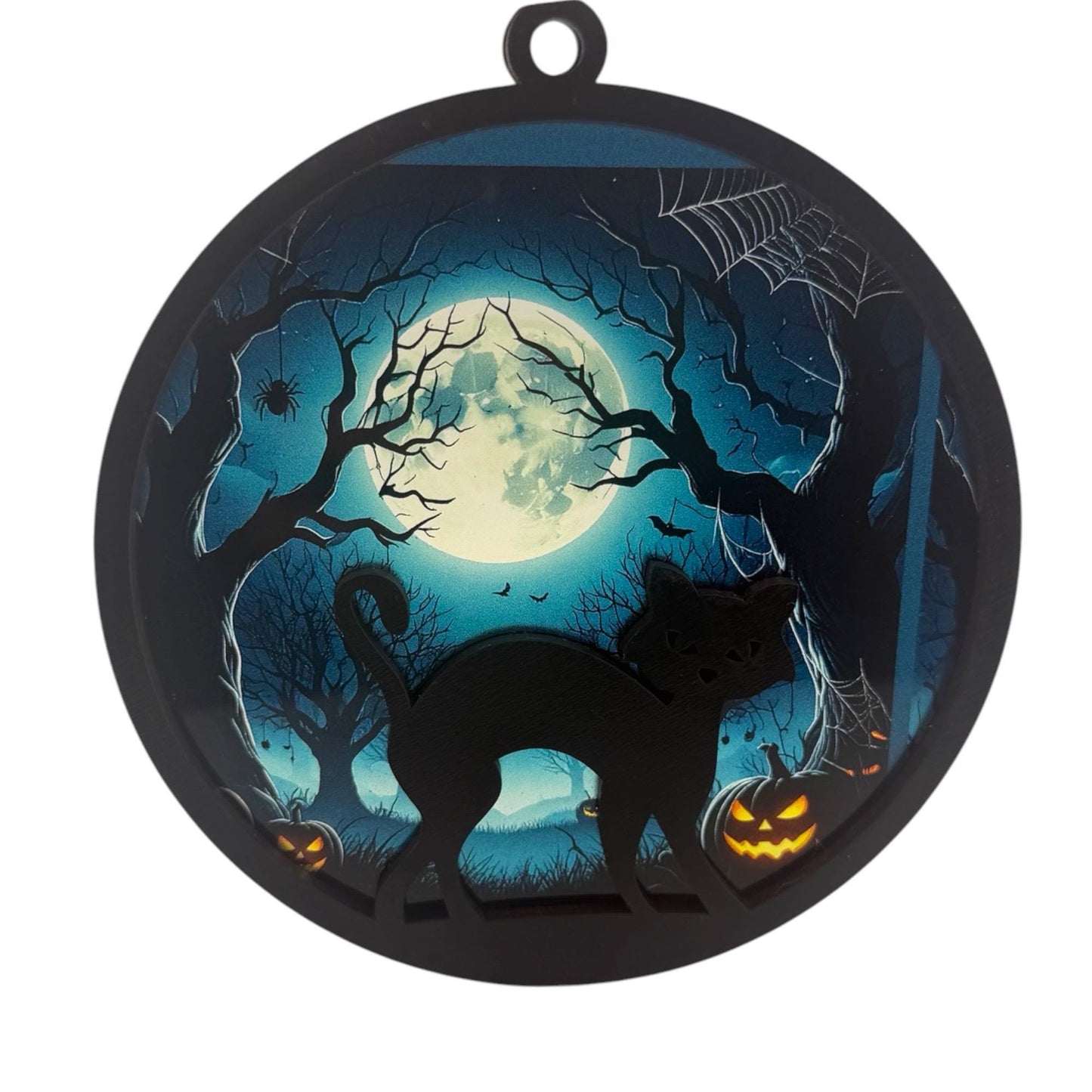 Black Cat Halloween Sun Catcher | Spooky Cat Decor