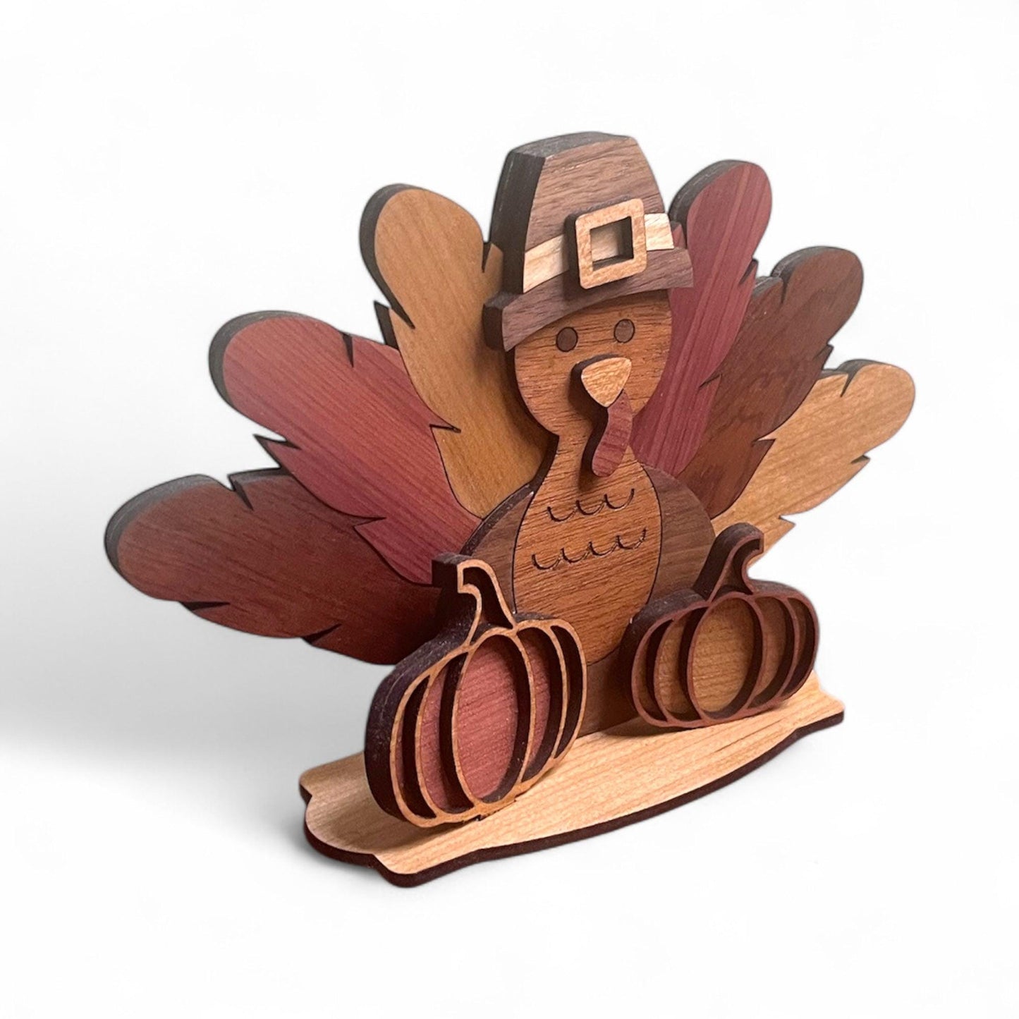 Wooden Thanksgiving Turkey Decor • Fall Harvest Centerpiece