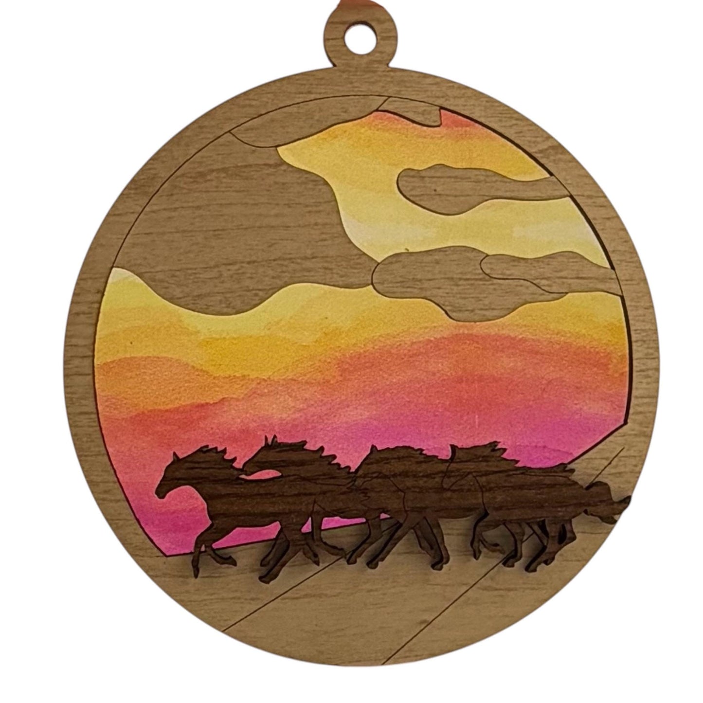 Running Horses Sunset Suncatcher