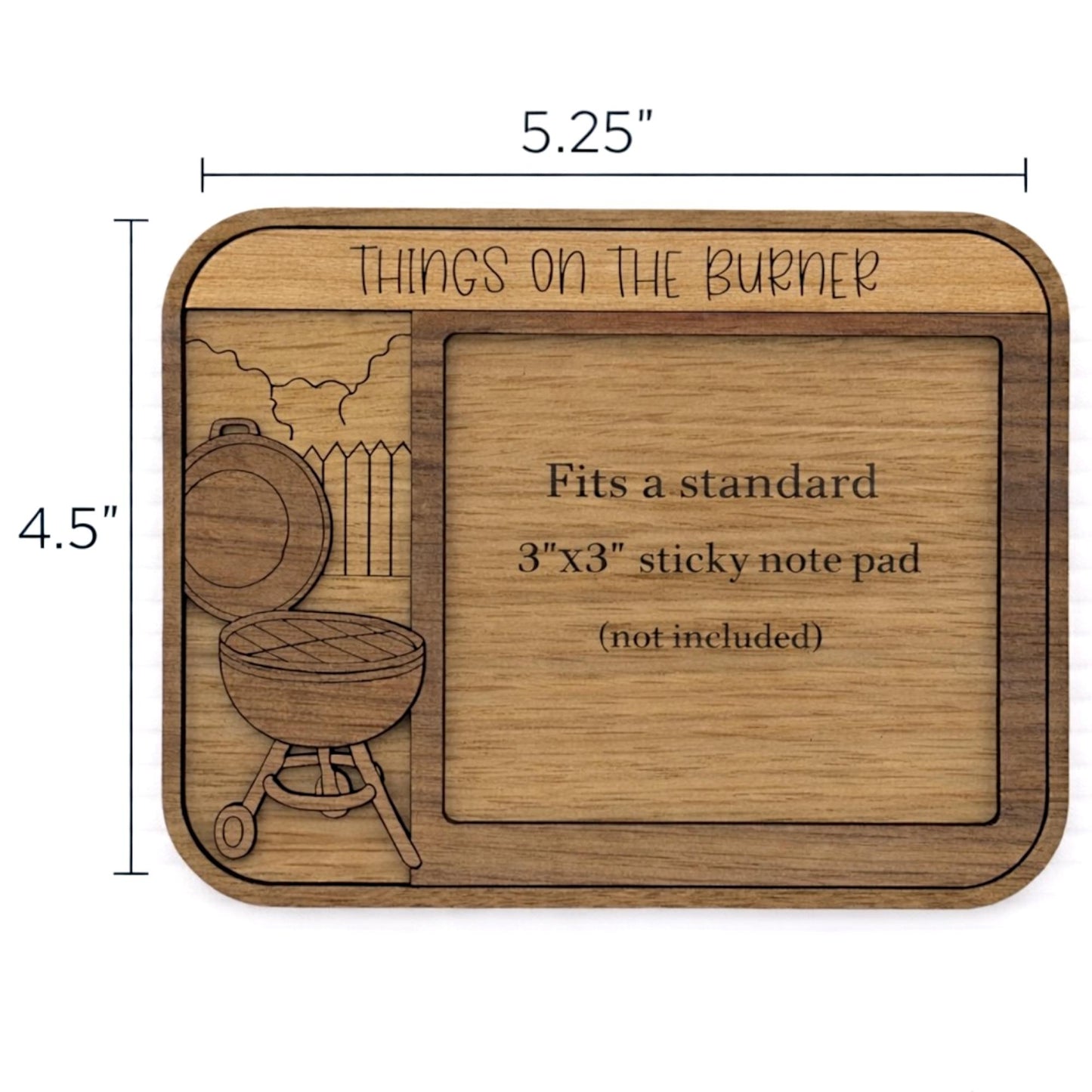 Things On The Burner - Grilling Themed Sticky Note Pad Holder