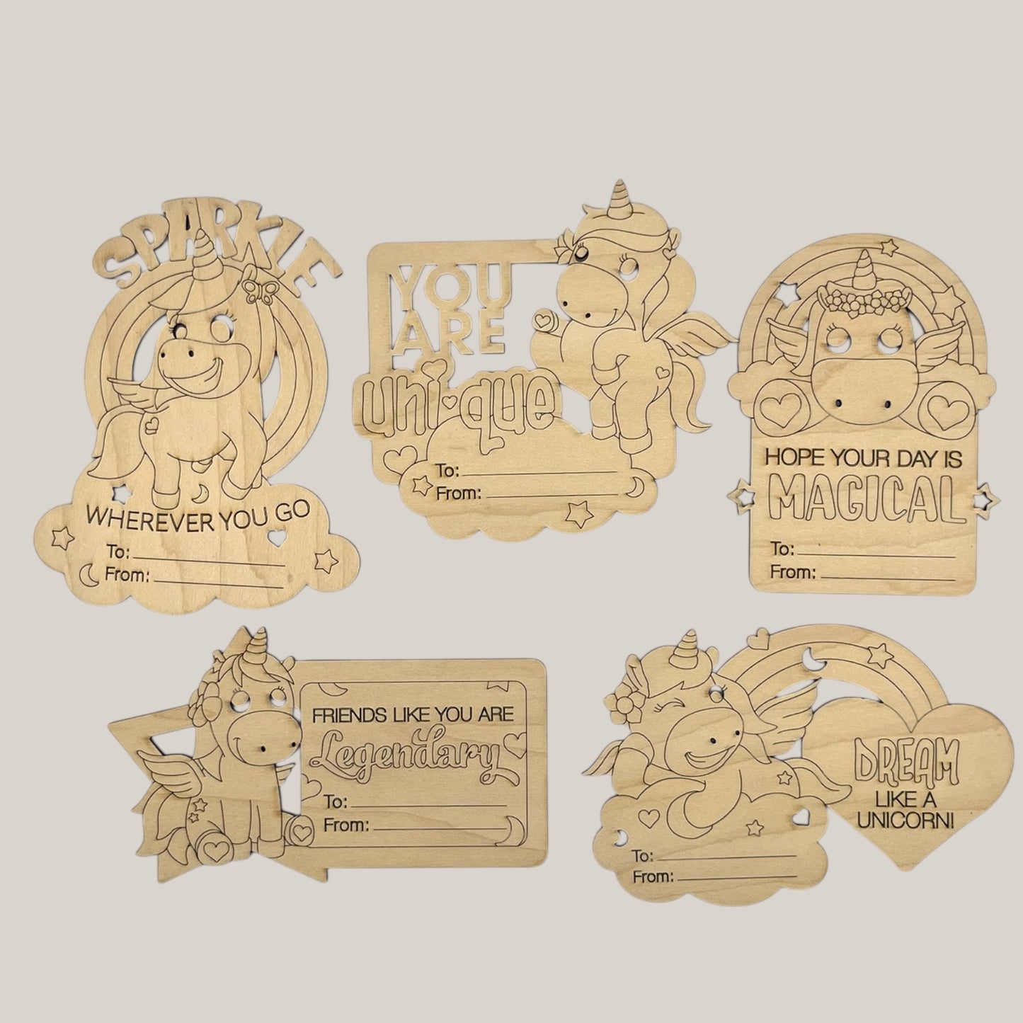 Color Your Own Unicorn Valentines