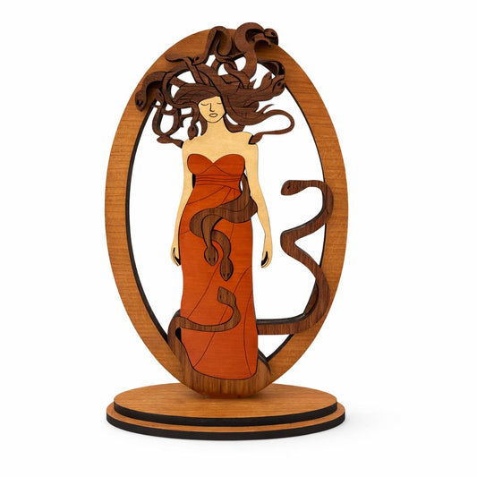 Medusa Wood Art Sculpture | Laser Cut Mythology Decor