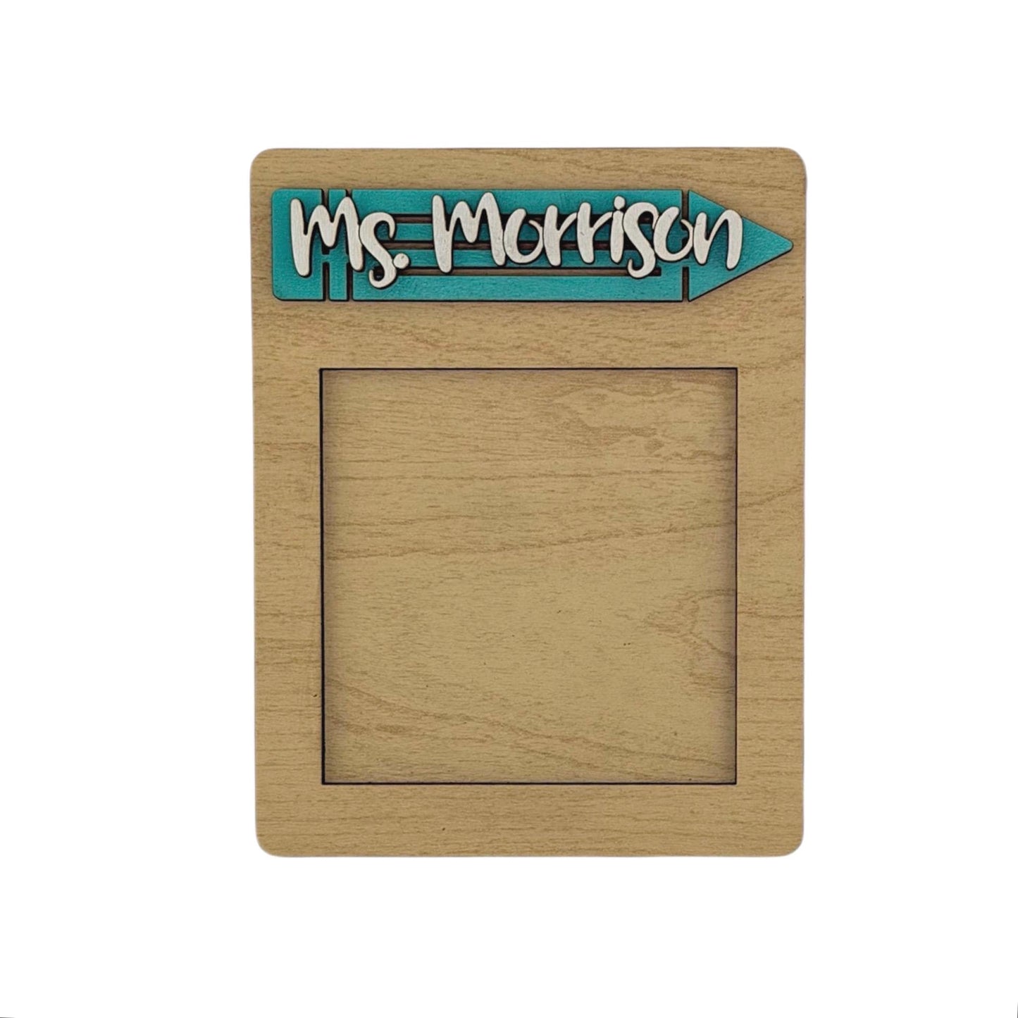 Personalized Teacher Pencil Sticky Note Pad Holder